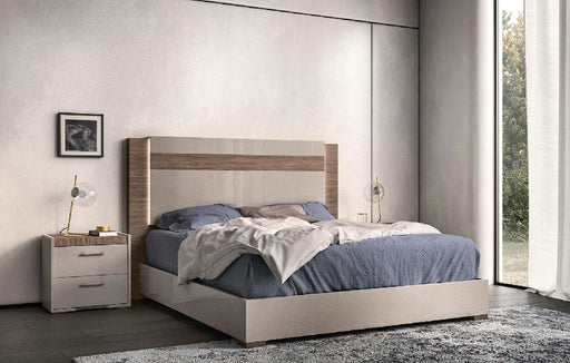 ESF Furniture - Nora 3 Piece King Size Bedroom Set w/ Light in Walnut - NORAKS-3SET - GreatFurnitureDeal