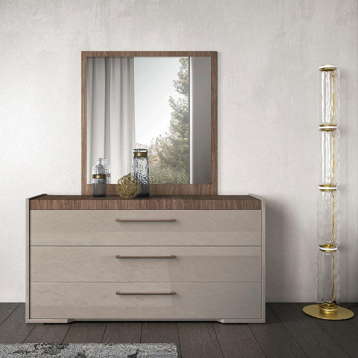 ESF Furniture - Nora Dresser with Mirror in Walnut - NORADRESSER-MIRROR