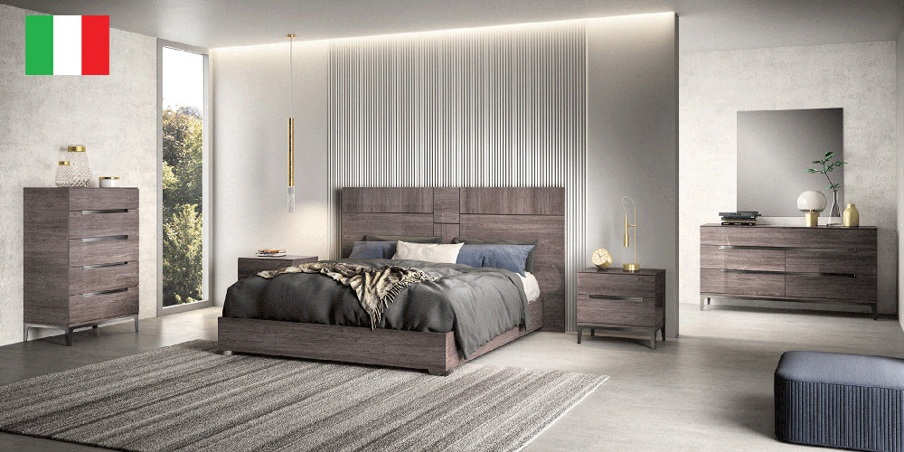 ESF Furniture - Viola Queen Size Bed in Purple Elm - VIOLAQS