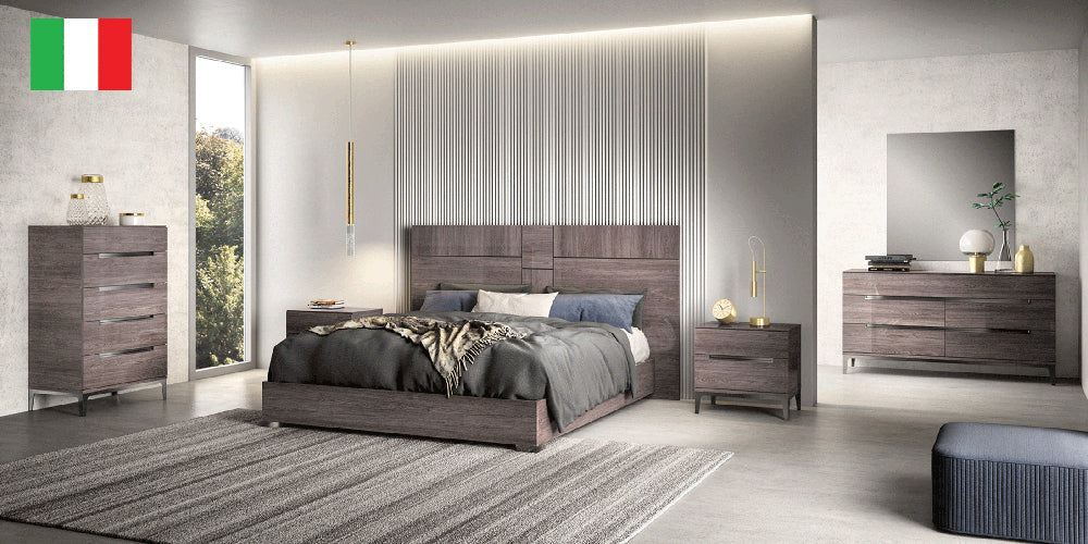 ESF Furniture - Viola 6 Piece King Size Bedroom Set in Purple Elm - VIOLAKS-6SET