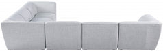 Meridian Furniture - Miramar 142" Linen Textured Fabric Upholstered 6 Piece Modular Sectional - 683Grey-Sec6B - GreatFurnitureDeal