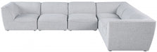 Meridian Furniture - Miramar 142" Linen Textured Fabric Upholstered 6 Piece Modular Sectional - 683Grey-Sec6B - GreatFurnitureDeal