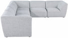 Meridian Furniture - Miramar 142" Linen Textured Fabric Upholstered 6 Piece Modular Sectional - 683Grey-Sec6B - GreatFurnitureDeal