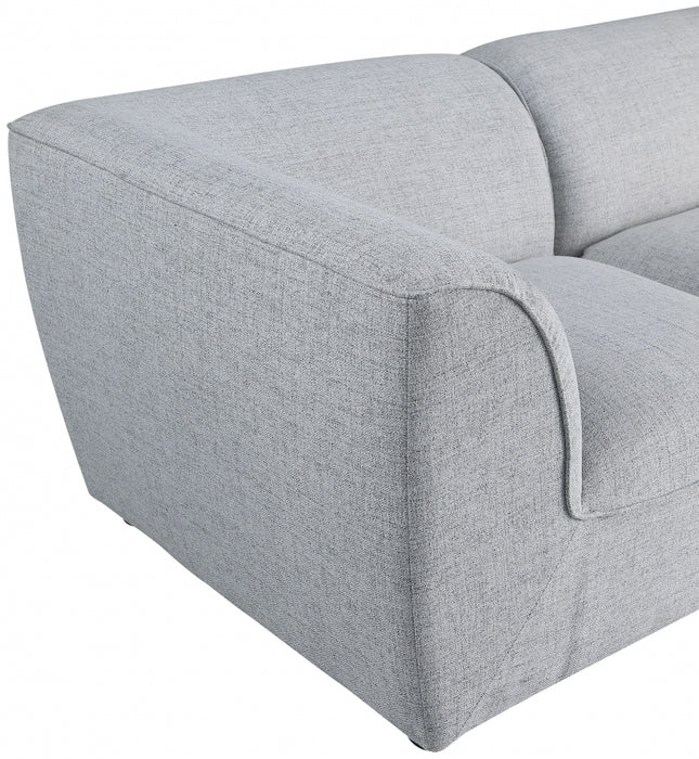 Meridian Furniture - Miramar 142" Linen Textured Fabric Upholstered 6 Piece Modular Sectional - 683Grey-Sec6B - GreatFurnitureDeal