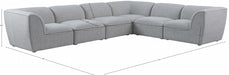 Meridian Furniture - Miramar 142" Linen Textured Fabric Upholstered 6 Piece Modular Sectional - 683Grey-Sec6B - GreatFurnitureDeal