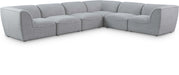 Meridian Furniture - Miramar 142" Linen Textured Fabric Upholstered 6 Piece Modular Sectional - 683Grey-Sec6B - GreatFurnitureDeal