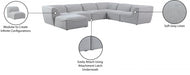 Meridian Furniture - Miramar 142" Linen Textured Fabric Upholstered 7 Piece Modular Sectional - 683Grey-Sec7A - GreatFurnitureDeal