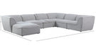 Meridian Furniture - Miramar 142" Linen Textured Fabric Upholstered 7 Piece Modular Sectional - 683Grey-Sec7A - GreatFurnitureDeal