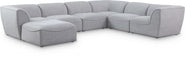 Meridian Furniture - Miramar 142" Linen Textured Fabric Upholstered 7 Piece Modular Sectional - 683Grey-Sec7A - GreatFurnitureDeal
