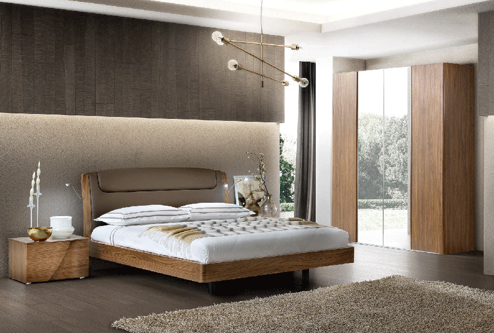 ESF Furniture - Luna Queen Bedroom Set in Walnut - LUNAWALNUTSET