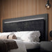 ESF Furniture - Onyx King Size Bed w/Wooden Headboard in Metallic Matte - ONYXKS - GreatFurnitureDeal