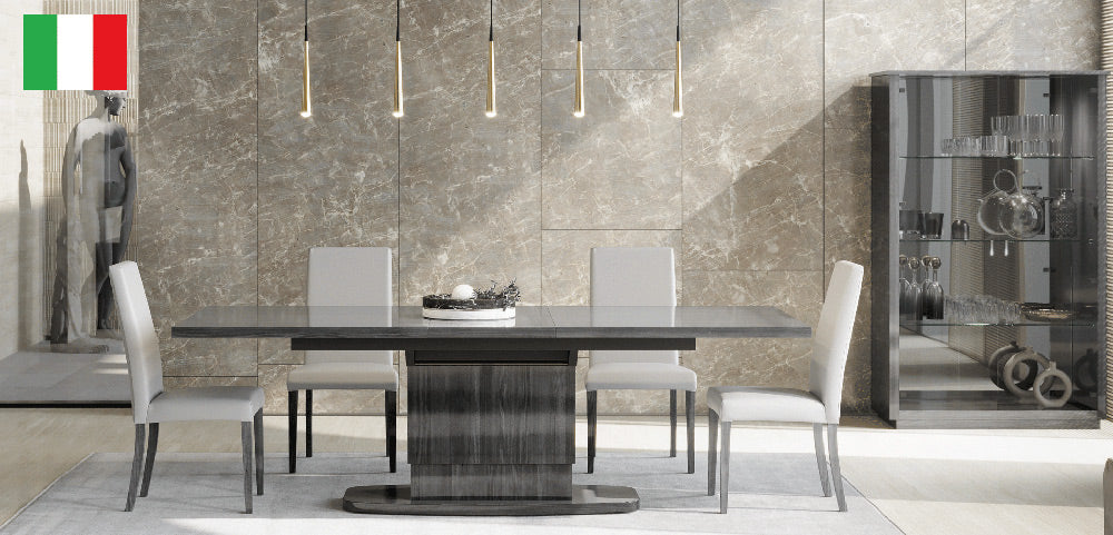 ESF Furniture - Vulcano 7 Piece Dining Room Set in Luxury Grey Oak - VULCANOTABLE-7SET - GreatFurnitureDeal