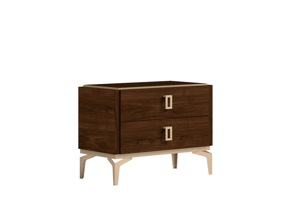 ESF Furniture - Eva Nightstand in Rich Tobacco Walnut - EVANS - GreatFurnitureDeal