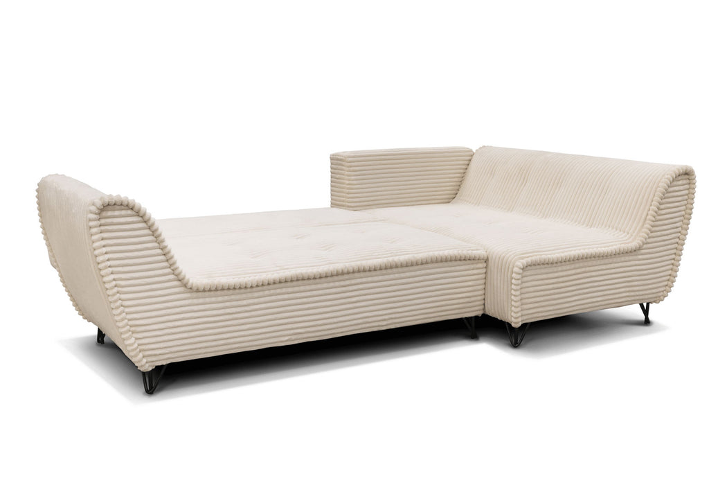 ESF Furniture - Cocoli Sectional Right w/bed in Pearl - COCOLIRIGHT