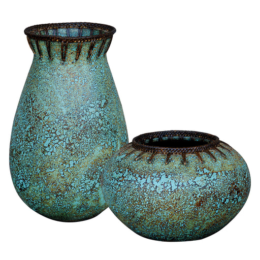 Uttermost - Bisbee Turquoise Vases, S/2 - 17111 - GreatFurnitureDeal