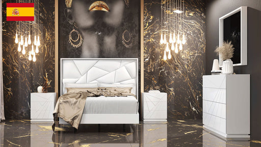 ESF Furniture - Avanty 5 Piece King Bedrrom Set in White - AVANTYKS-5SET - GreatFurnitureDeal
