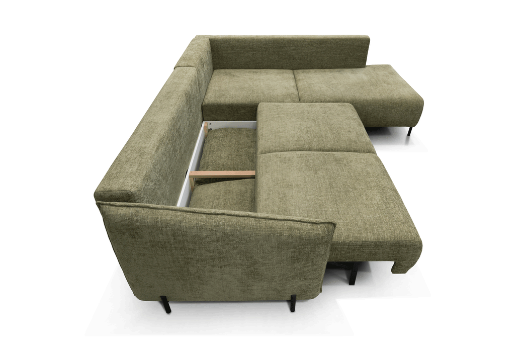 ESF Furniture - Marsylia Sectional Left w/Bed in Olive - MARSYLIA-LEFT