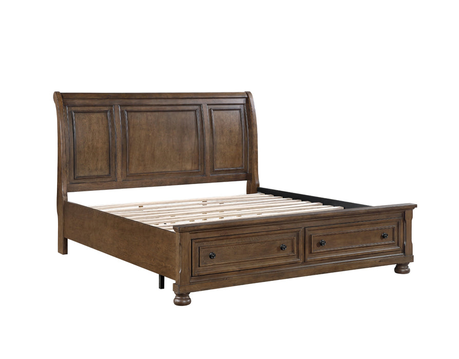 Homelegance - Begonia Cal King Platform Bed with Footboard Storage in Brown - 1718KBR-1CK*