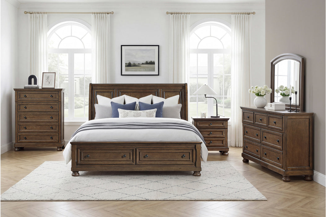 Homelegance - Begonia 5 Piece Cal King Bedroom Set in Brown - 1718KBR-1CK*9