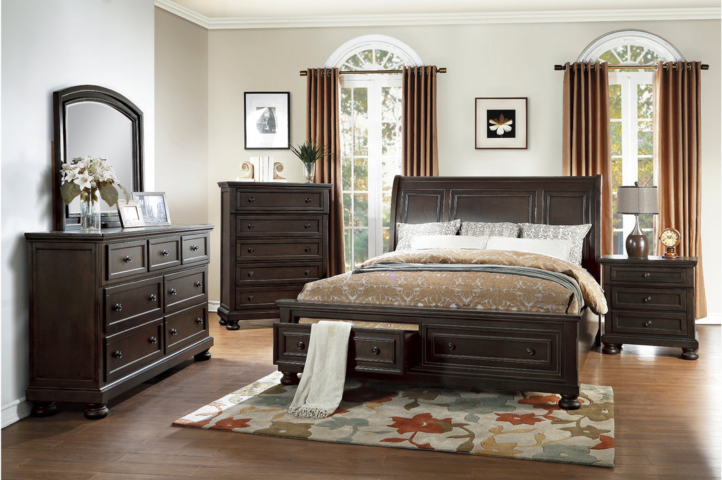 Homelegance - Begonia 4 Piece Cal King Bedroom Set in Grayish Brown - 1718GY-1CK*4