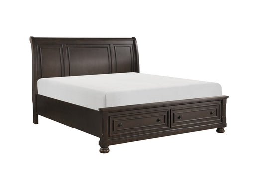 Homelegance - Begonia King Platform Bed with Footboard Storage in Grayish Brown - 1718GY-1EK* - GreatFurnitureDeal