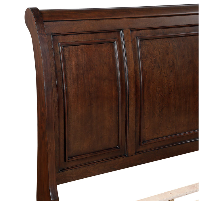 Homelegance - Begonia 4 Piece Queen Bedroom Set in Brown Cherry - 1718KNC-1*4