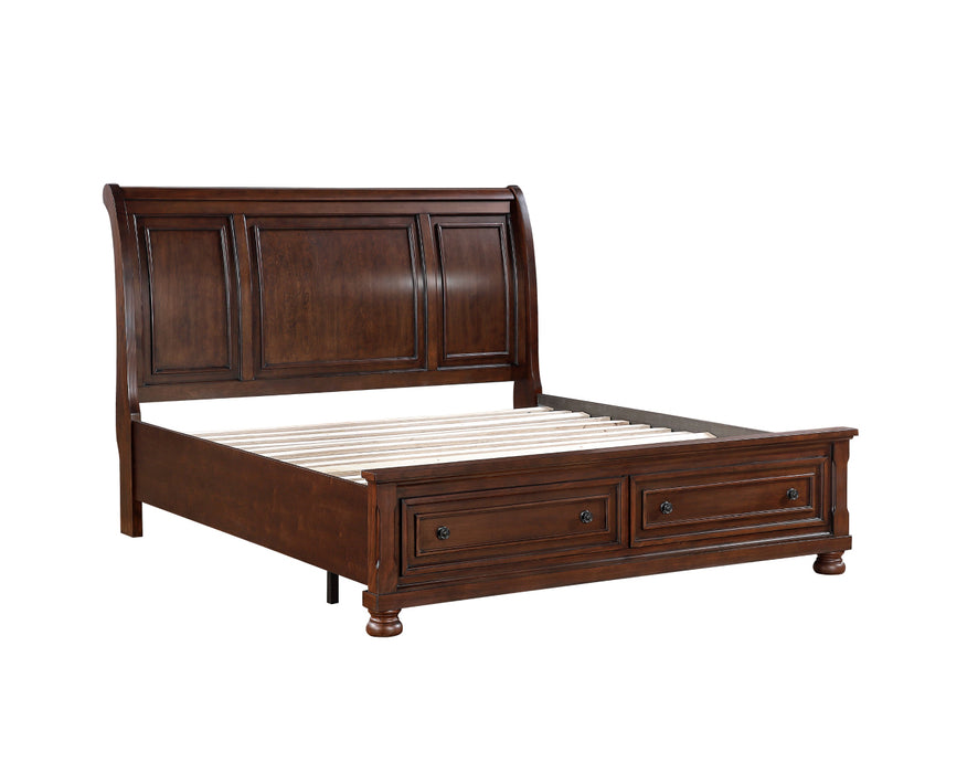 Homelegance - Begonia 4 Piece Cal King Bedroom Set in Brown Cherry - 1718KNC-1CK*4