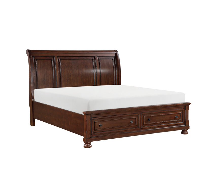 Homelegance - Begonia 4 Piece Queen Bedroom Set in Brown Cherry - 1718KNC-1*4