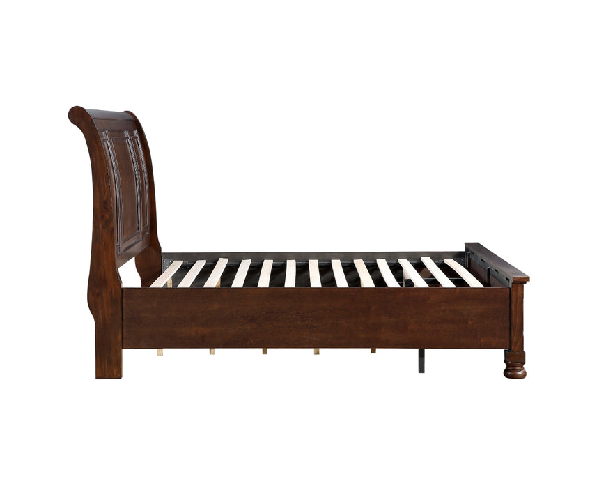 Homelegance - Begonia 3 Piece Queen Bedroom Set in Brown Cherry - 1718KNC-1*3