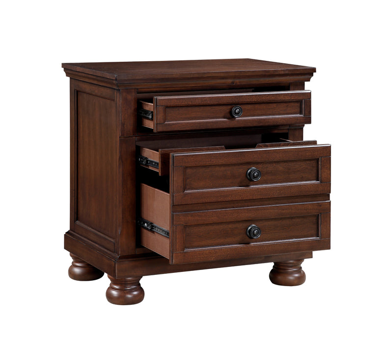 Homelegance - Begonia 3 Piece Queen Bedroom Set in Brown Cherry - 1718KNC-1*3