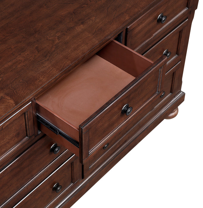 Homelegance - Begonia 5 Piece King Bedroom Set in Brown Cherry - 1718KNC-1EK*9