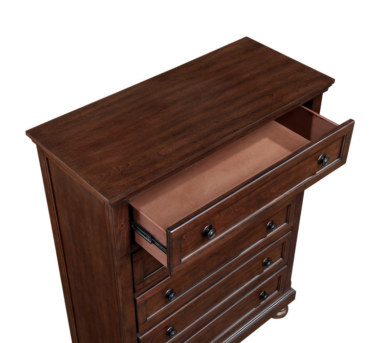 Homelegance - Begonia 5 Piece Cal King Bedroom Set in Brown Cherry - 1718KNC-1CK*9