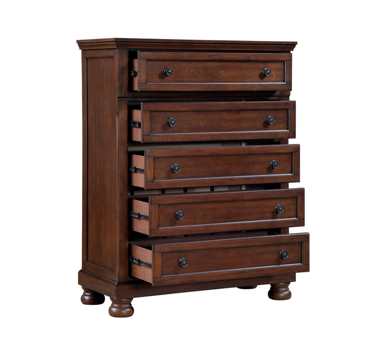 Homelegance - Begonia 5 Piece King Bedroom Set in Brown Cherry - 1718KNC-1EK*9