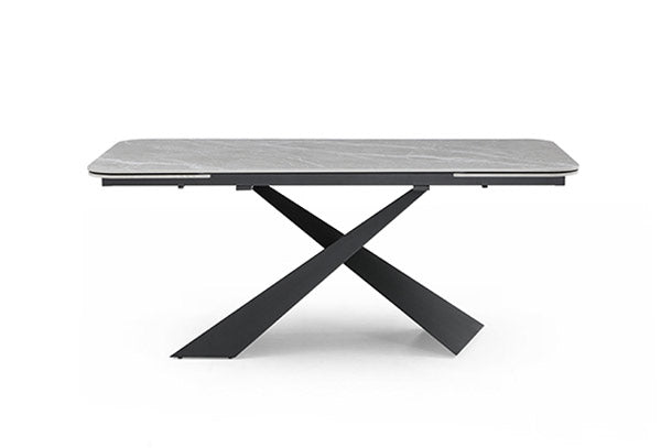 ESF Furniture - 9422 Dining Table Two 16'' Extensions in Dark Grey - 9422TABLE