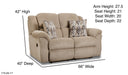 Motion Ease - Maple Double Reclining Loveseat in Fawn - 173-20-17 - GreatFurnitureDeal