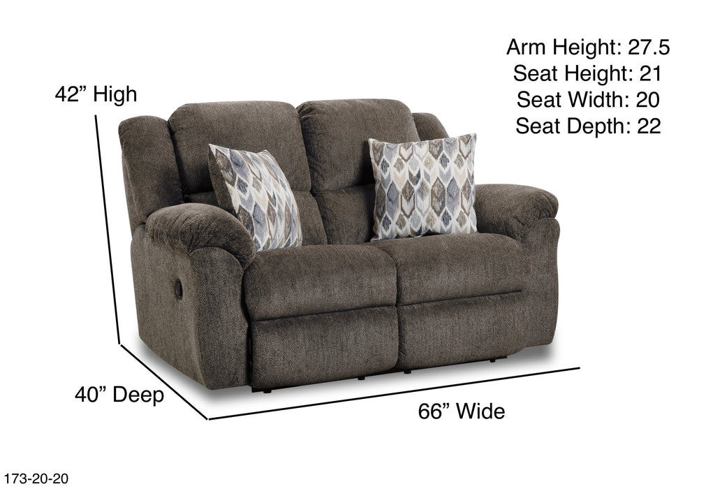 Motion Ease - Maple Double Reclining Loveseat in Clove - 173-20-20 - GreatFurnitureDeal