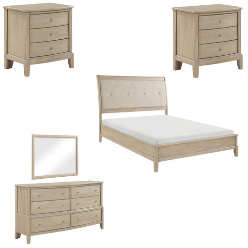 Homelegance - Cotterill 5 Piece King Bedroom Set in Beige - 1730KNB-1EK-5SET - GreatFurnitureDeal