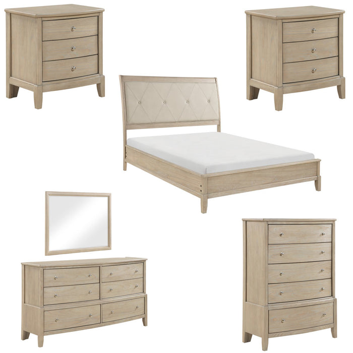 Homelegance - Cotterill 6 Piece California King Bedroom Set in Beige - 1730KNB-1CK-6SET - GreatFurnitureDeal