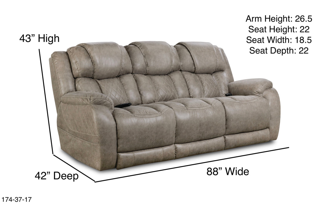 Motion Ease - Ezra Double Reclining Power Sofa in Tan - 174-37-17 - GreatFurnitureDeal