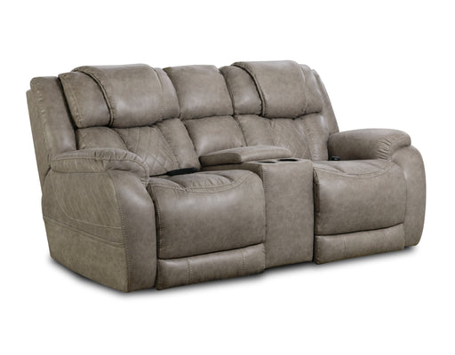 Motion Ease - Ezra Power Console Loveseat in Mushroom - 174-57-17 - GreatFurnitureDeal