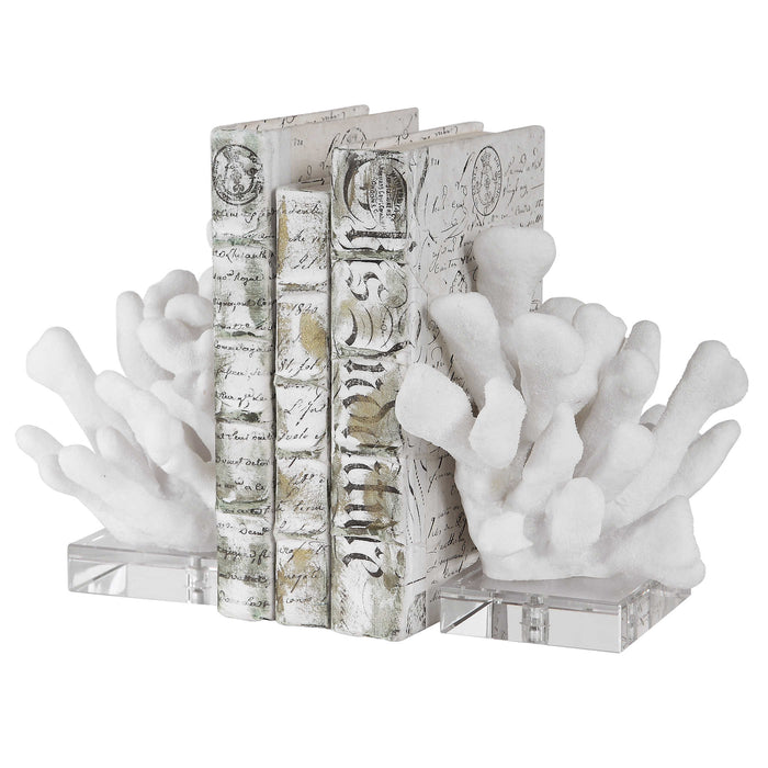 Uttermost - Charbel White Bookends, Set/2 - 17549