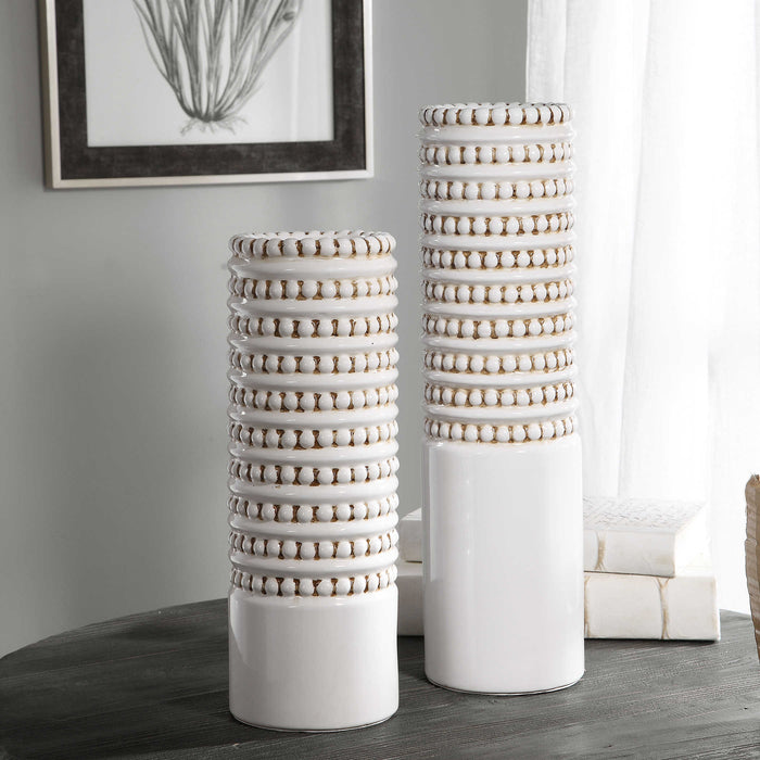 Uttermost - Angelou White Vases, Set/2 -17570