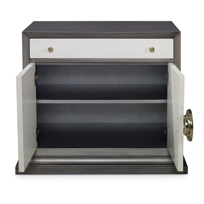 Ambella Home Collection - Soleil Nightstand - Grey / Linen - 17578-230-002 - GreatFurnitureDeal