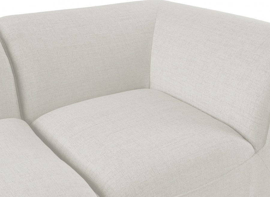 Meridian Furniture - Miramar 142" Linen Textured Fabric Upholstered 6 Piece Modular Sectional - 683Cream-Sec6D