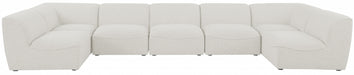 Meridian Furniture - Miramar 175" Linen Textured Fabric Upholstered 7 Piece Modular Sectional - 683Cream-Sec7B - GreatFurnitureDeal