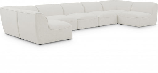 Meridian Furniture - Miramar 175" Linen Textured Fabric Upholstered 7 Piece Modular Sectional - 683Cream-Sec7B - GreatFurnitureDeal