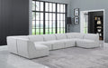 Meridian Furniture - Miramar 175" Linen Textured Fabric Upholstered 7 Piece Modular Sectional - 683Grey-Sec7B - GreatFurnitureDeal