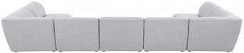 Meridian Furniture - Miramar 175" Linen Textured Fabric Upholstered 7 Piece Modular Sectional - 683Grey-Sec7B - GreatFurnitureDeal