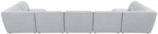 Meridian Furniture - Miramar 175" Linen Textured Fabric Upholstered 7 Piece Modular Sectional - 683Grey-Sec7B - GreatFurnitureDeal