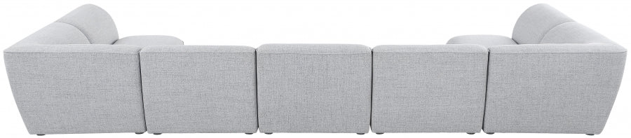 Meridian Furniture - Miramar 175" Linen Textured Fabric Upholstered 7 Piece Modular Sectional - 683Grey-Sec7B - GreatFurnitureDeal